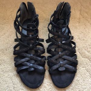 Nine West Black Cage Sandals